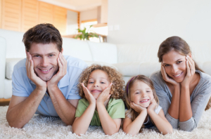 happy family in healthy home