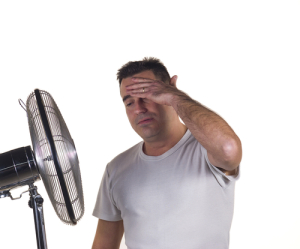 man near fan