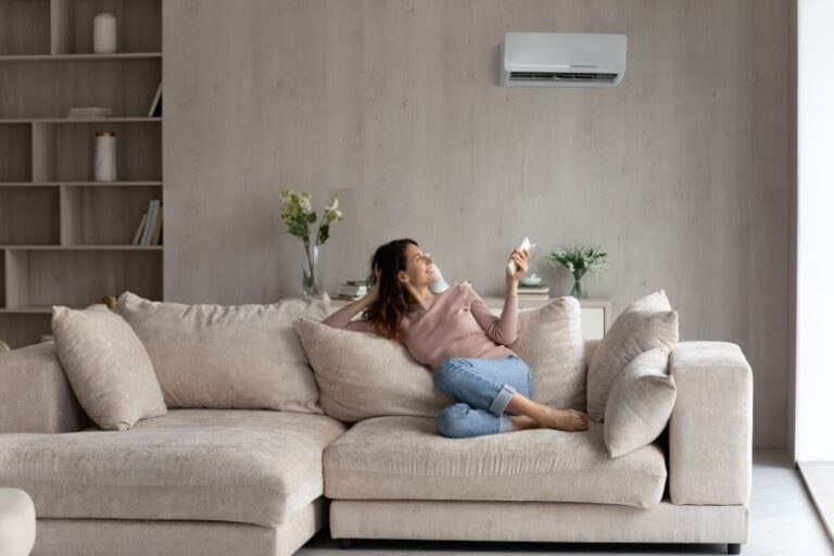 woman on couch indoor unit